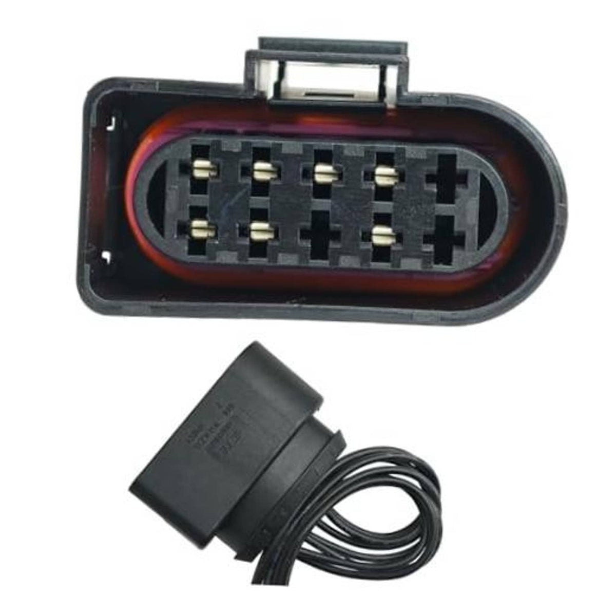 Headlight pigtail connector harness with 7-wire plug and gray wiring leads