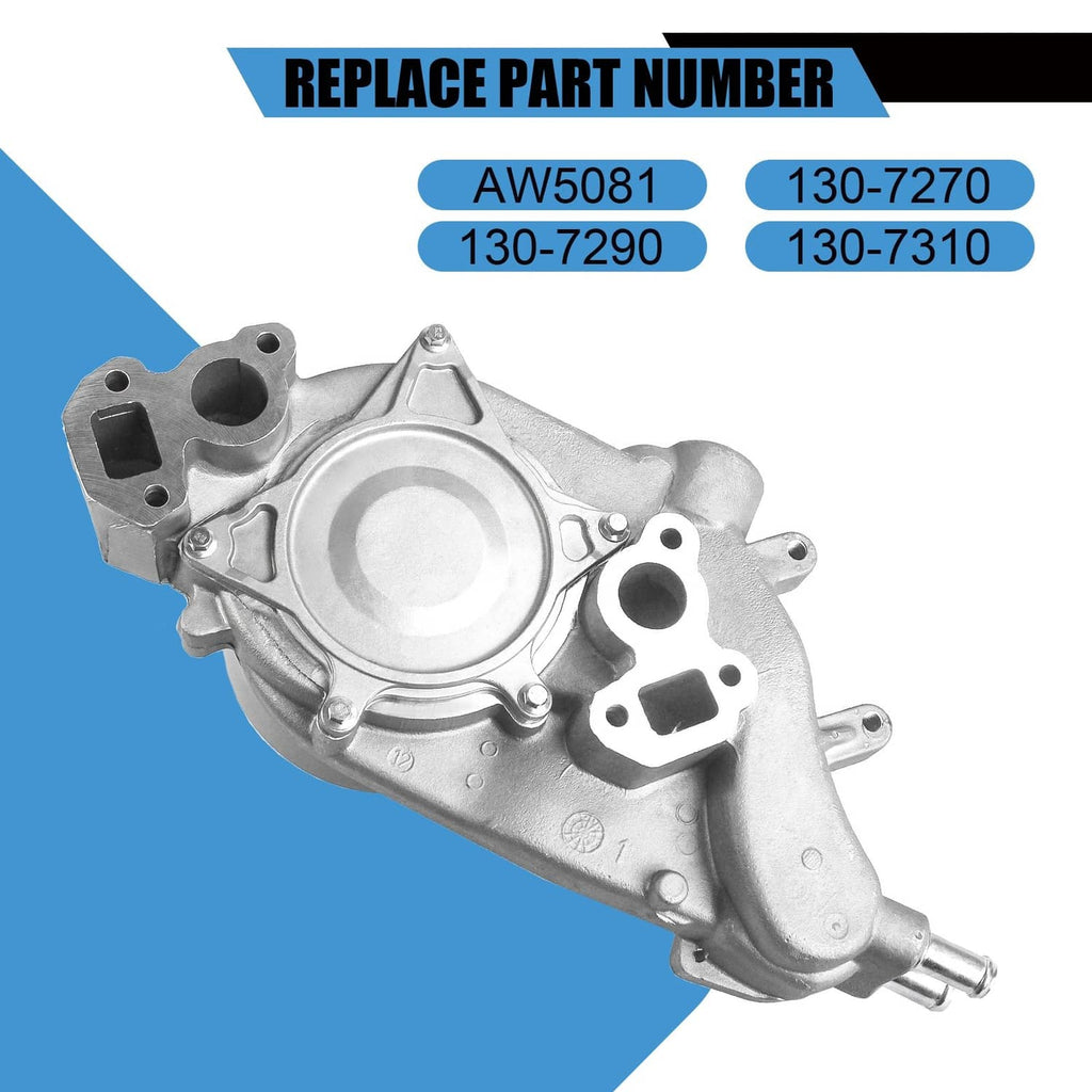 Water pump assembly with silver housing and black cap, close-up view