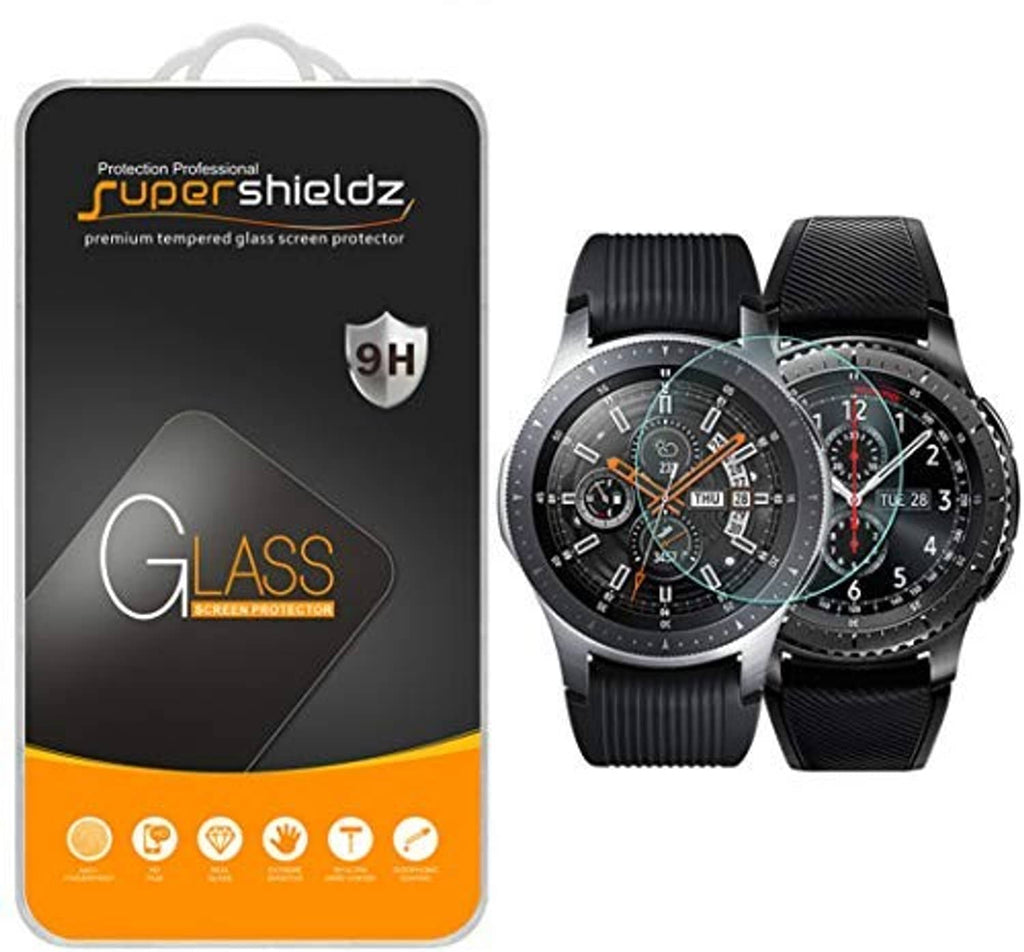 2-pack tempered glass screen protector for round watch face, 9H scratch resistant