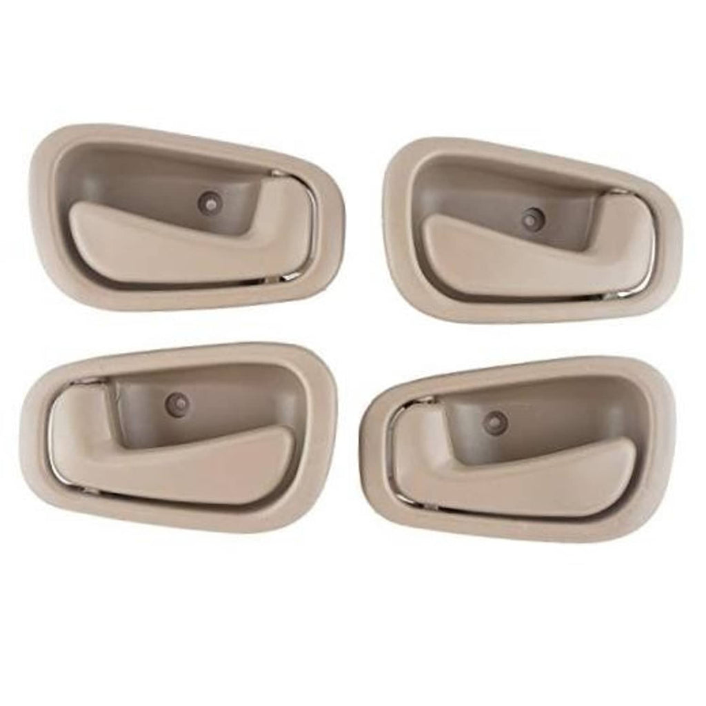 Beige interior door handle pair, front and rear, driver and passenger