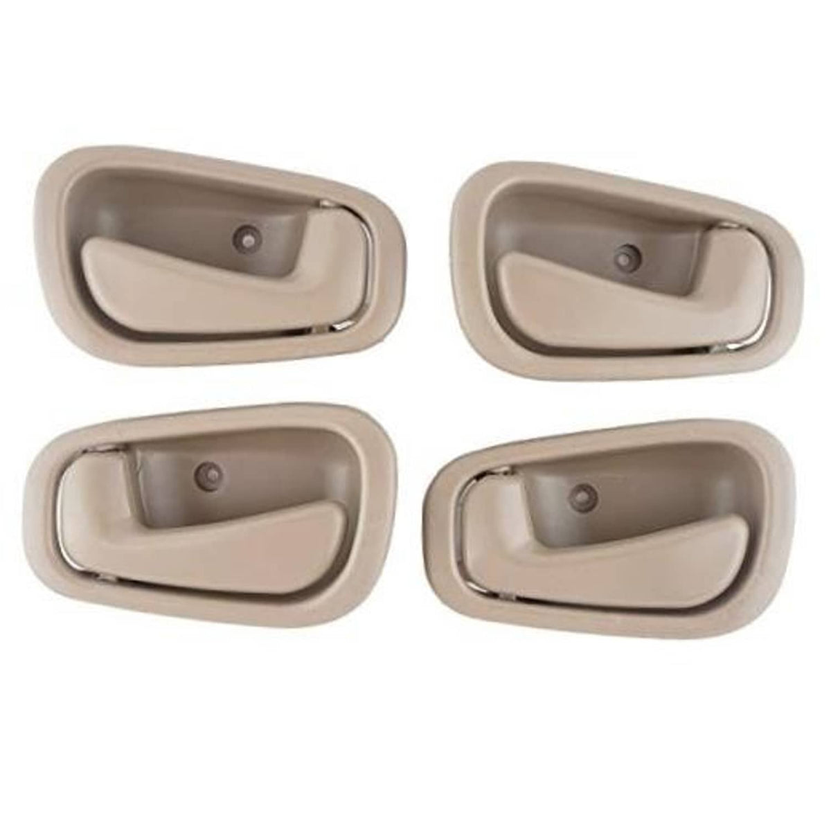 Beige interior door handle pair, front and rear, driver and passenger