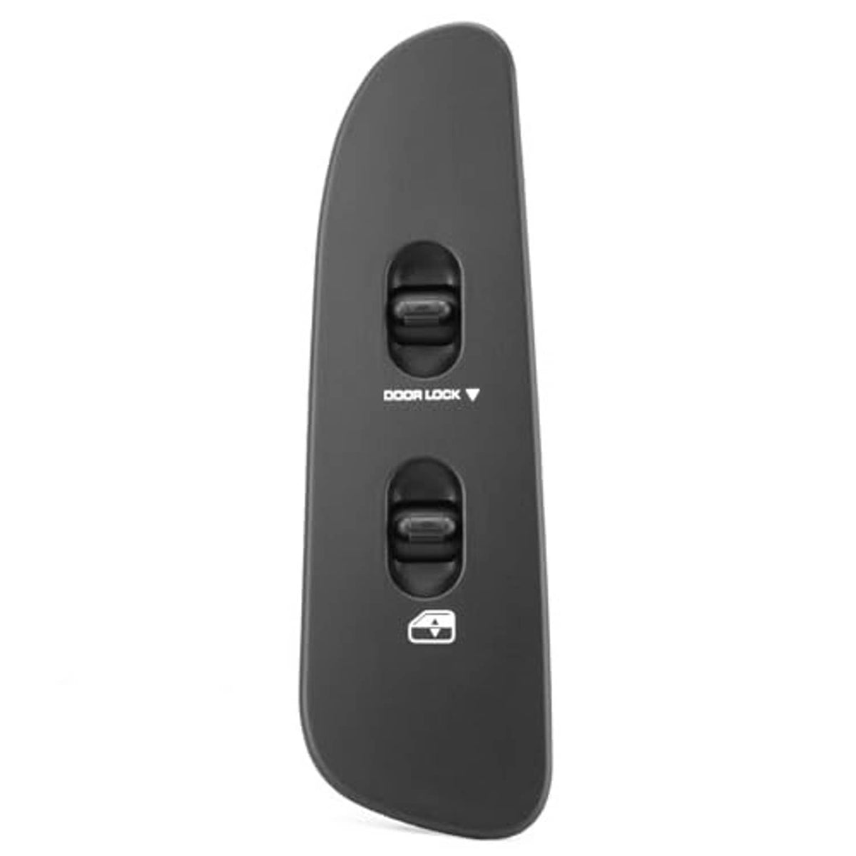 Dark gray door lock and power window switch panel with two rocker switches