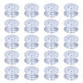 Transparent plastic sewing machine bobbin spools, round design—20 pack