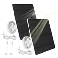 Solar panel charger 2-pack with black panels, mounting brackets, and white cable set