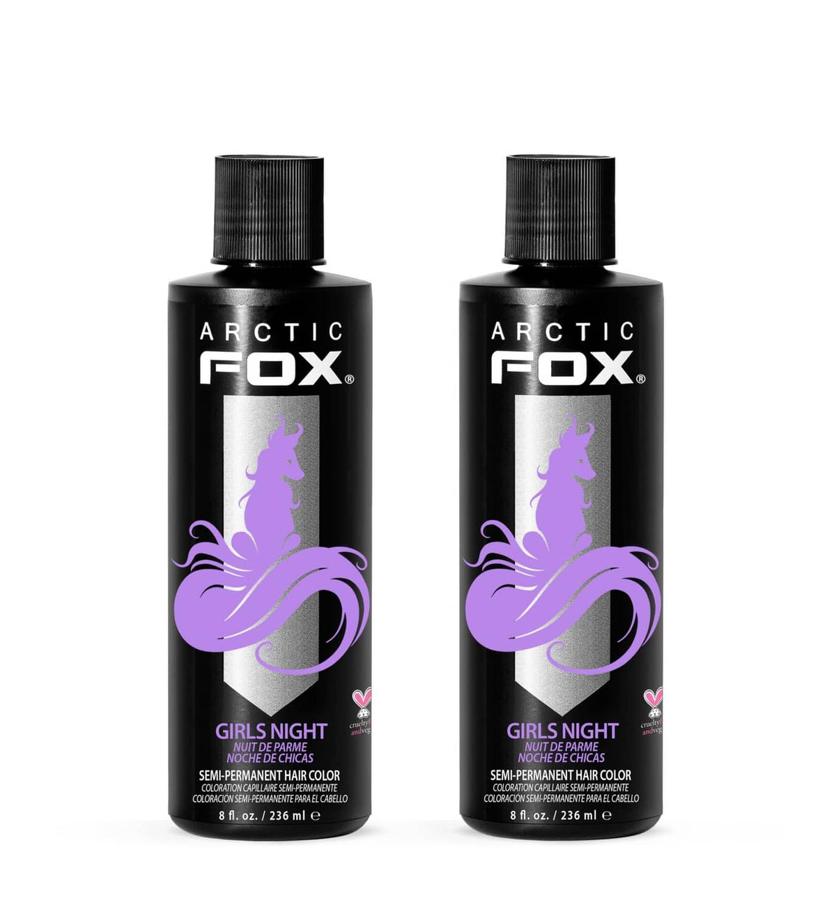 ARCTIC FOX Girls Night semi-permanent hair dye, 8 fl oz bottles (pack of 2)
