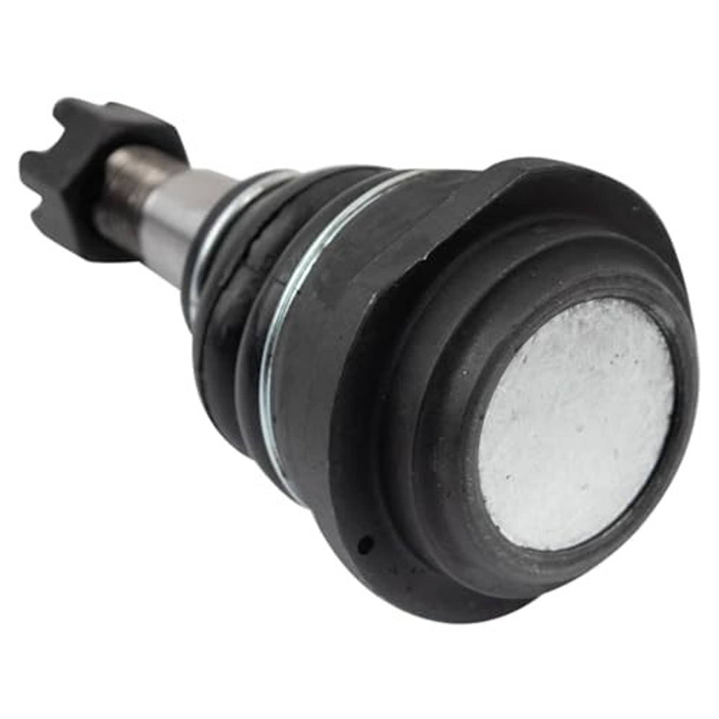Upper ball joint with black rubber boot, metal stud, and clamp ring