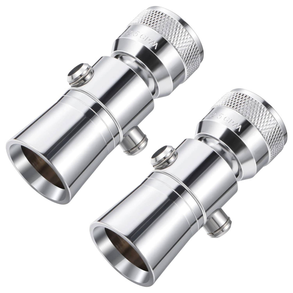 Pivoting chrome shower head with shut-off valve, single-spray design