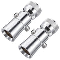 Pivoting chrome shower head with shut-off valve, single-spray design
