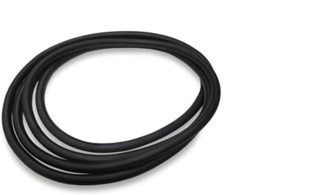 Black flexible rubber gasket seal for front rack storage compartment