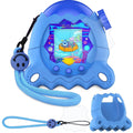 Blue silicone case with screen protector and lanyard for handheld toy