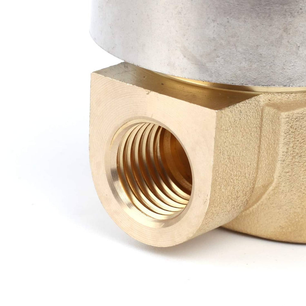 Brass solenoid valve inlet with internal threads and metal housing