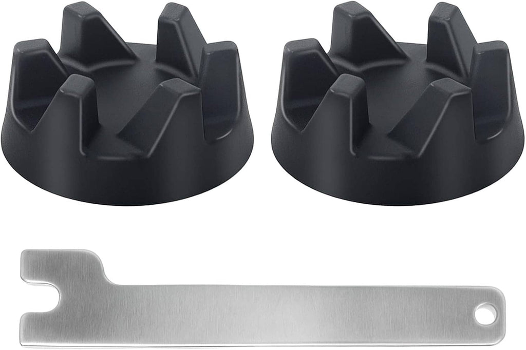 Blender coupler kit: two black couplers and silver metal spanner wrench