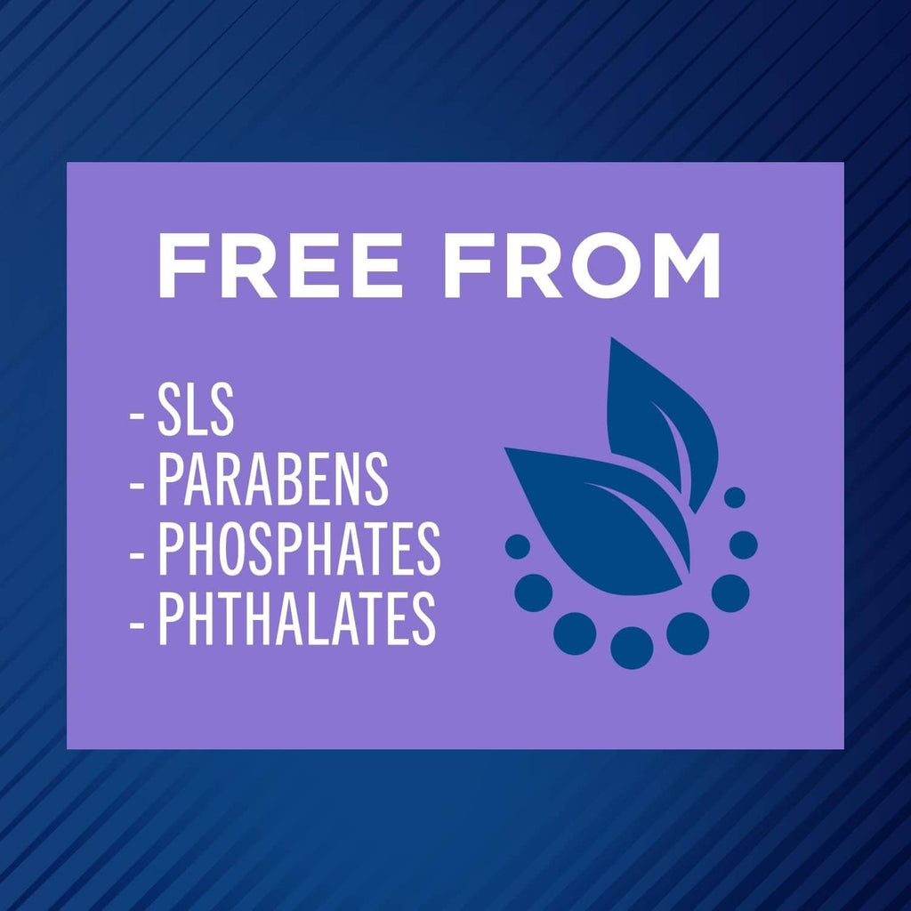 Free-from ingredients marketing panel with leaf and droplet icons