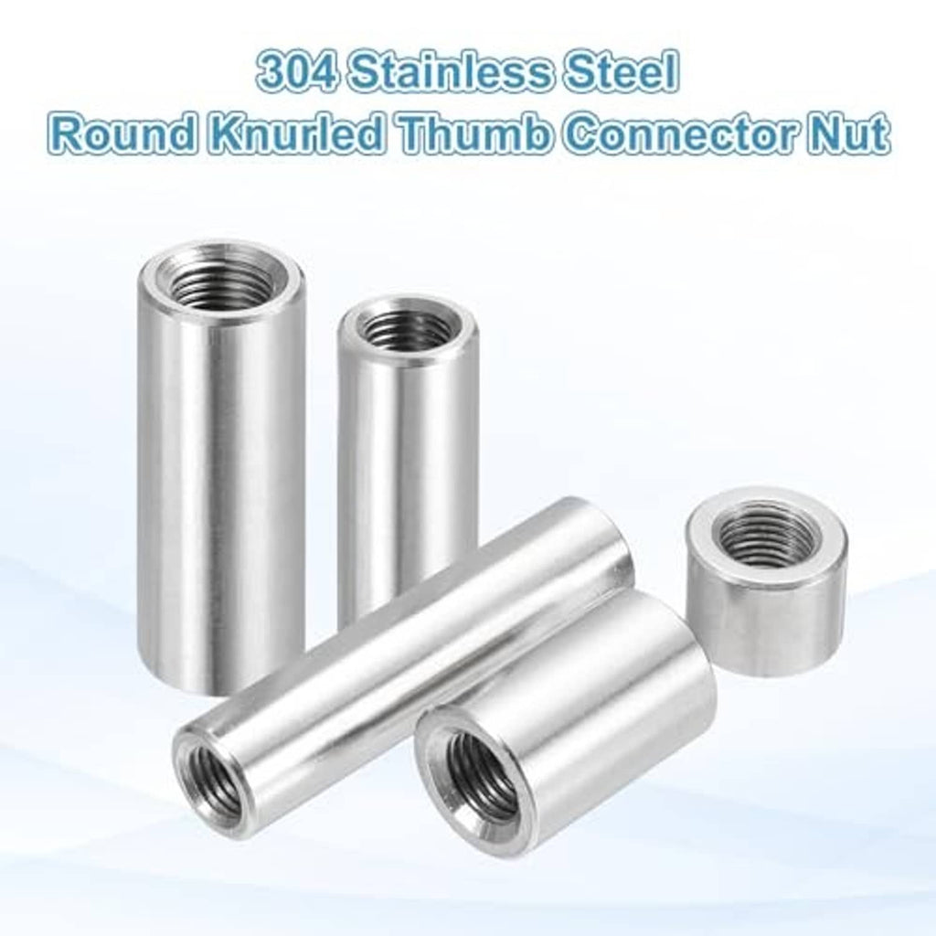 304 stainless steel round knurled thumb connector nut set with internal threads