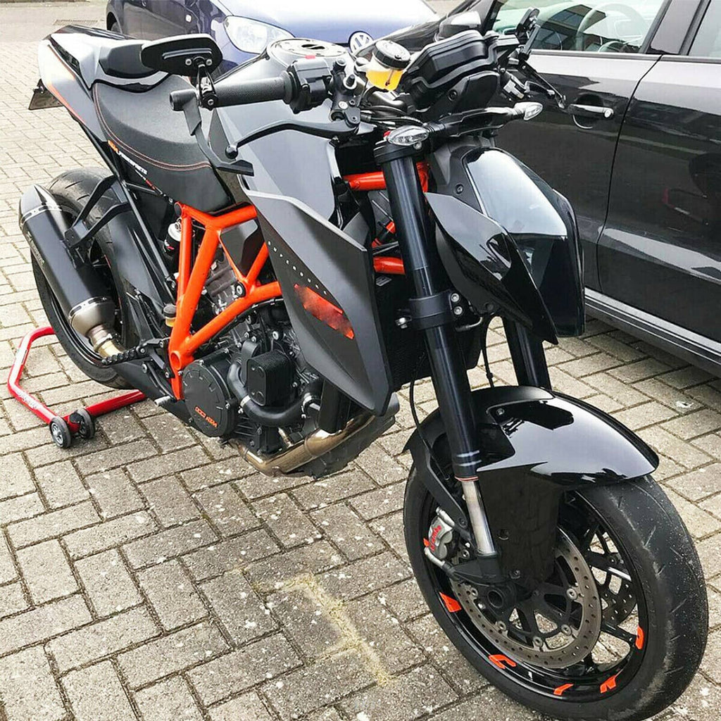 Motorcycle with universal bar-end rearview mirrors mounted on the handlebars