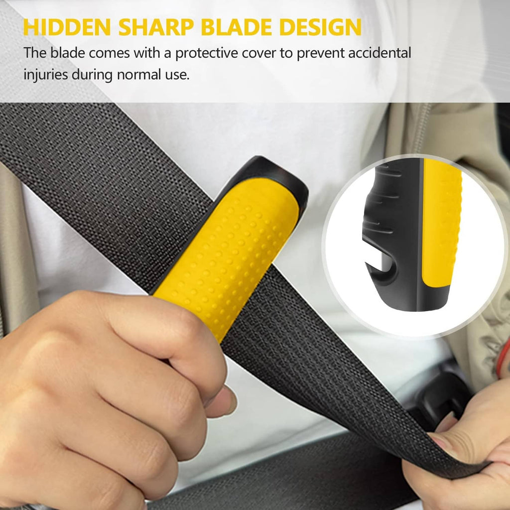 Car door assist strap handle with yellow grip and protective cover on tool
