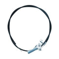 Throttle control cable with black cable line and blue side-mount handle bracket