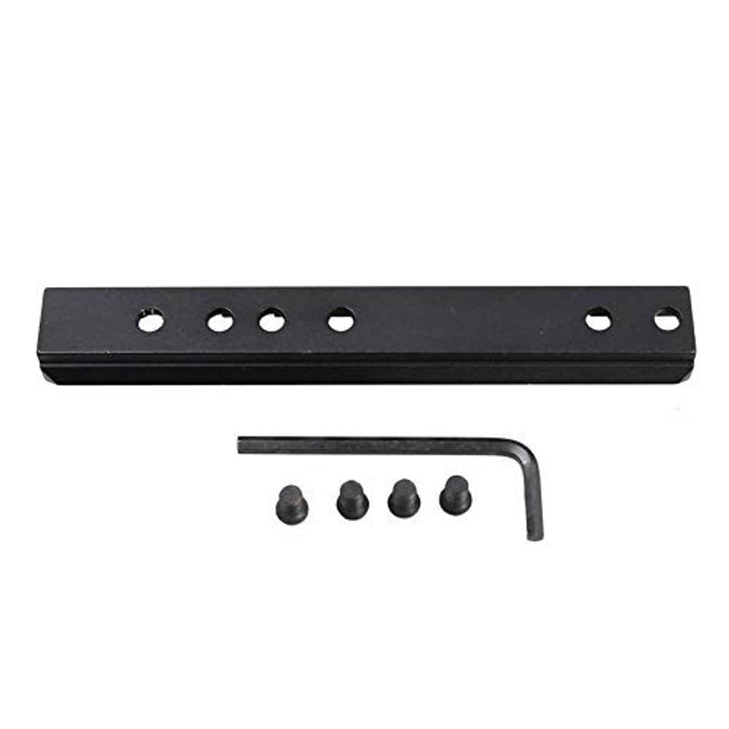 Low-profile scope mount rail with top slot cutouts and side hole openings, black