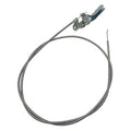 Throttle control cable with braided metal line and blue lever mounting bracket