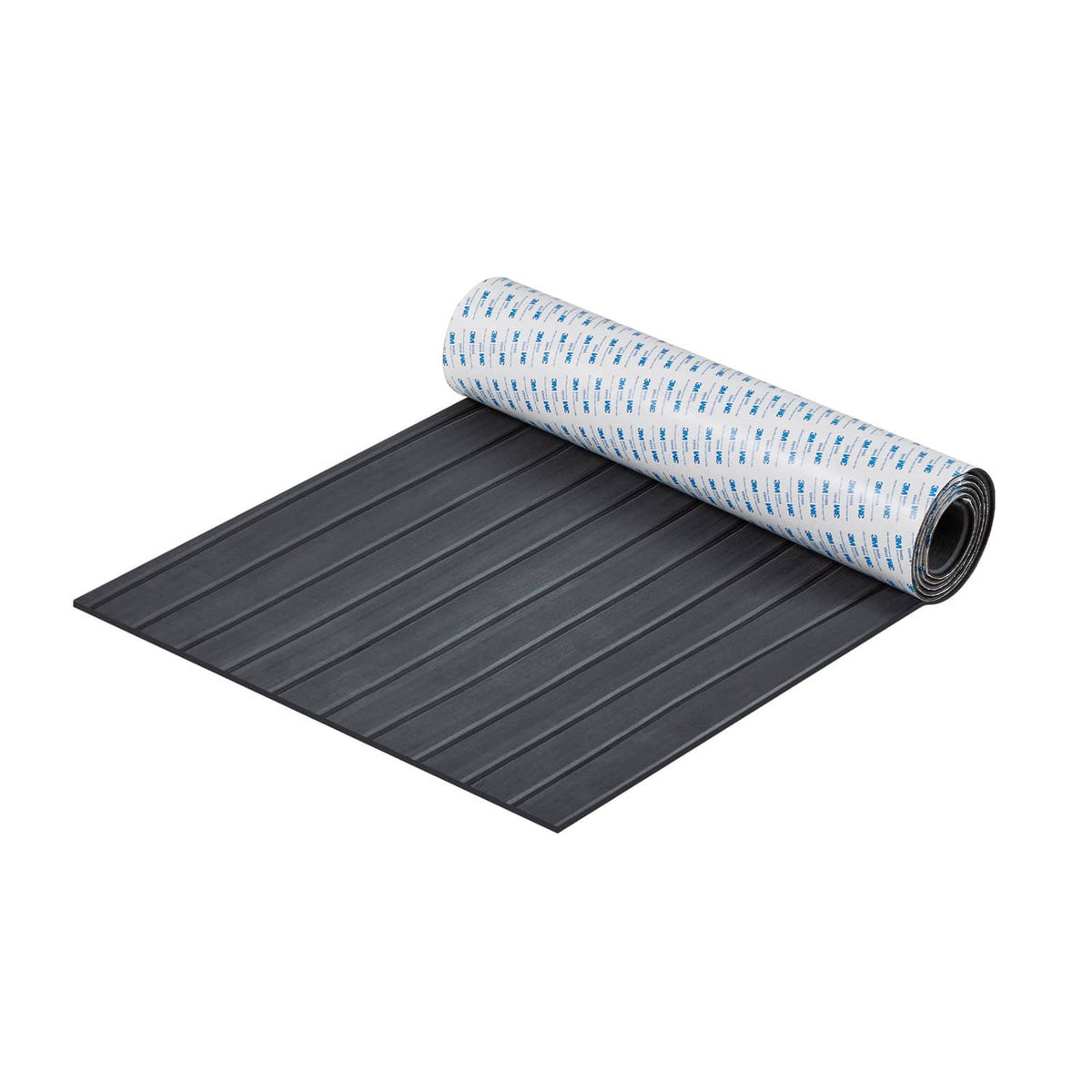 Dark gray EVA faux teak boat deck flooring sheet with rolled backing