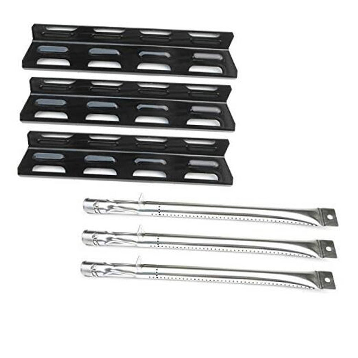 Replacement parts kit with black heat plate and three stainless burner tubes