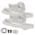 Low-profile nylon tire demount head kit, two white plastic heads with rings and screws