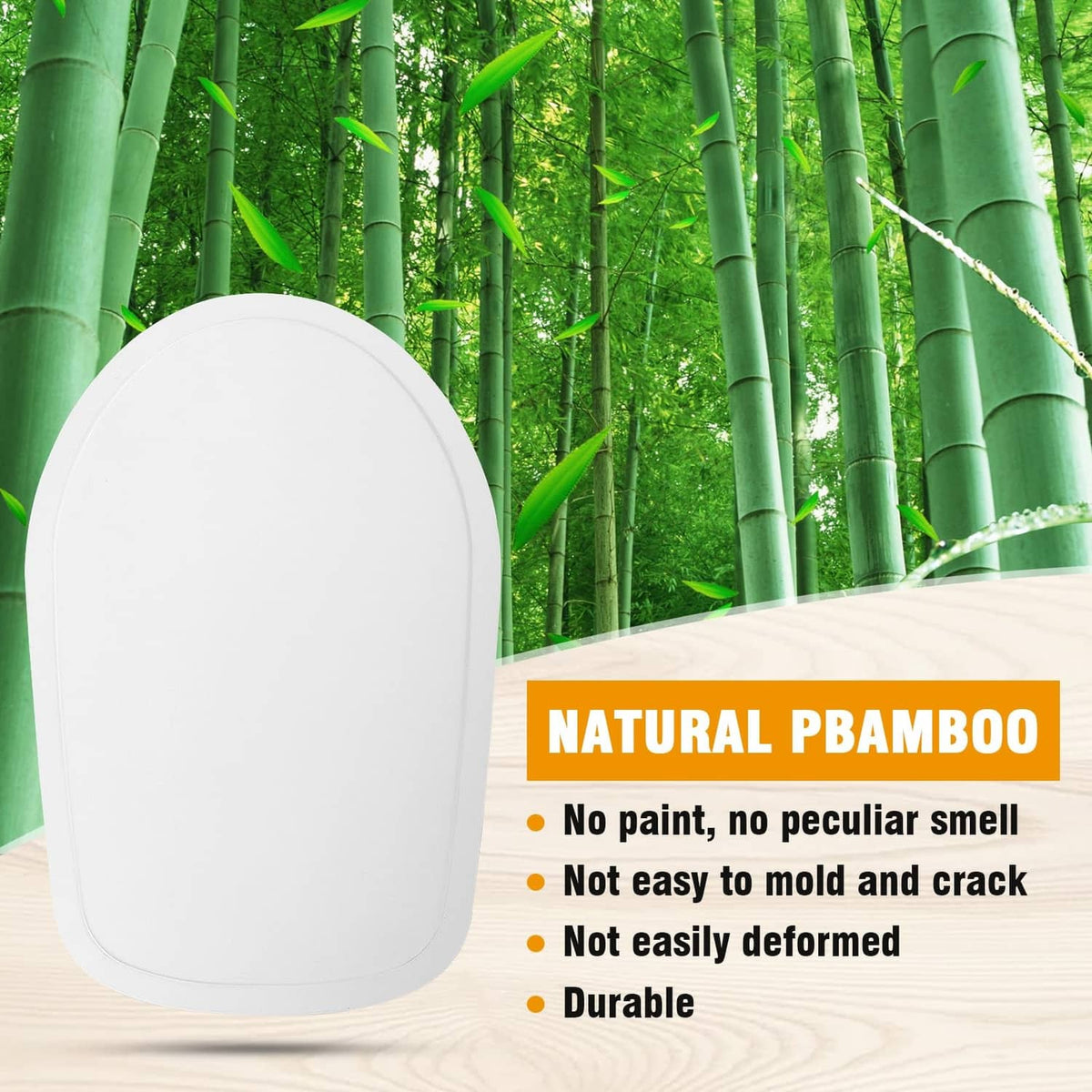 Natural bamboo mixer slider accessory with white oval cover