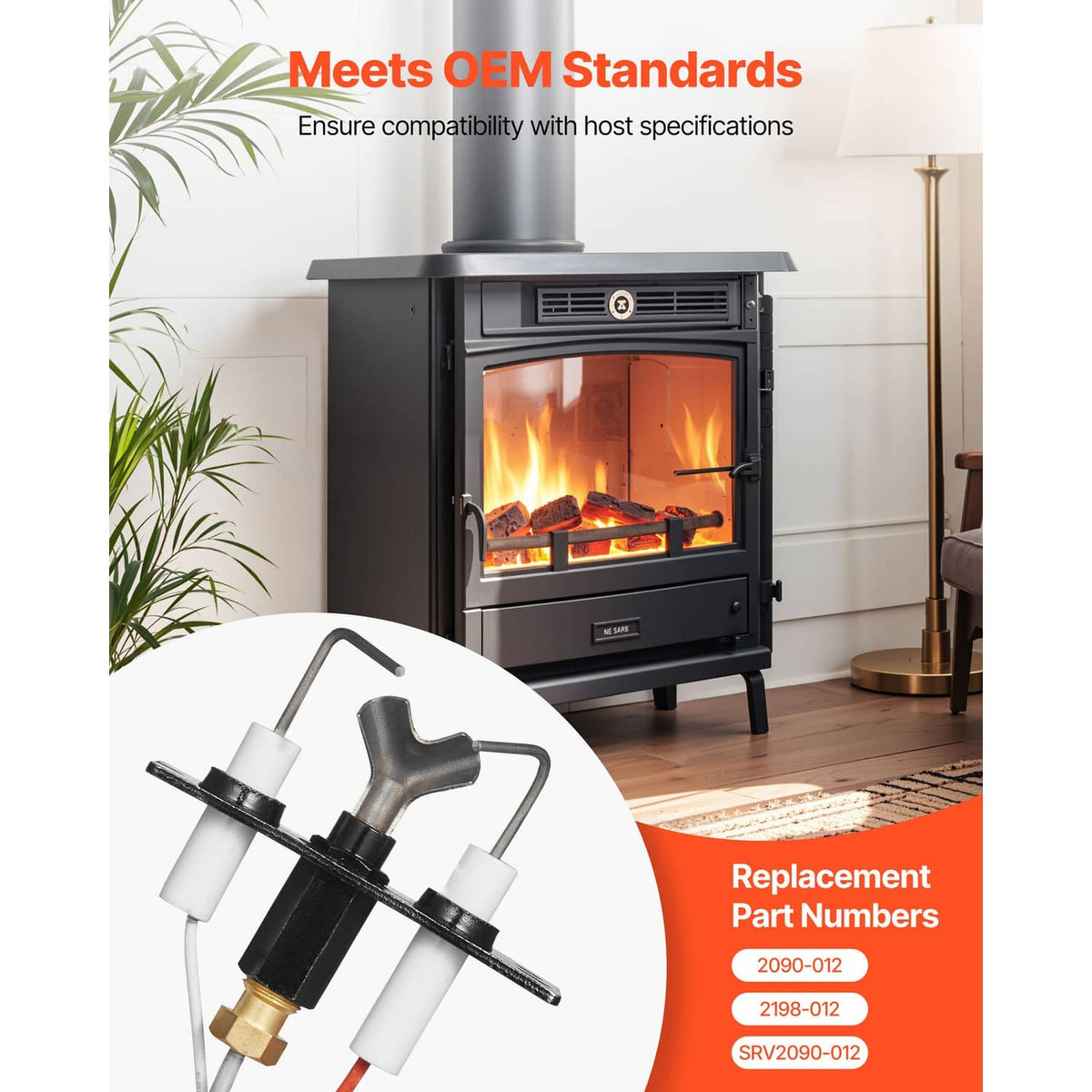 Fireplace gas pilot replacement assembly with bracket and flexible ignition wires