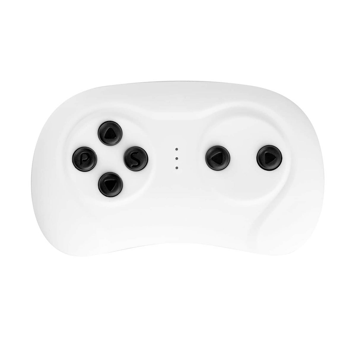 Kids remote control handset, white with five black button caps and center indicator