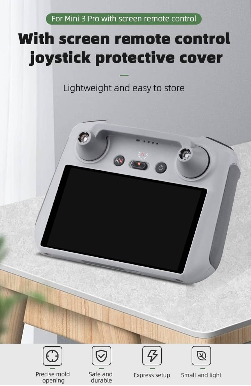 Grey joystick protective cover for remote controller with joystick caps
