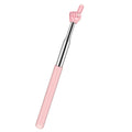 Pink retractable teacher pointer with rabbit-shaped push button cap