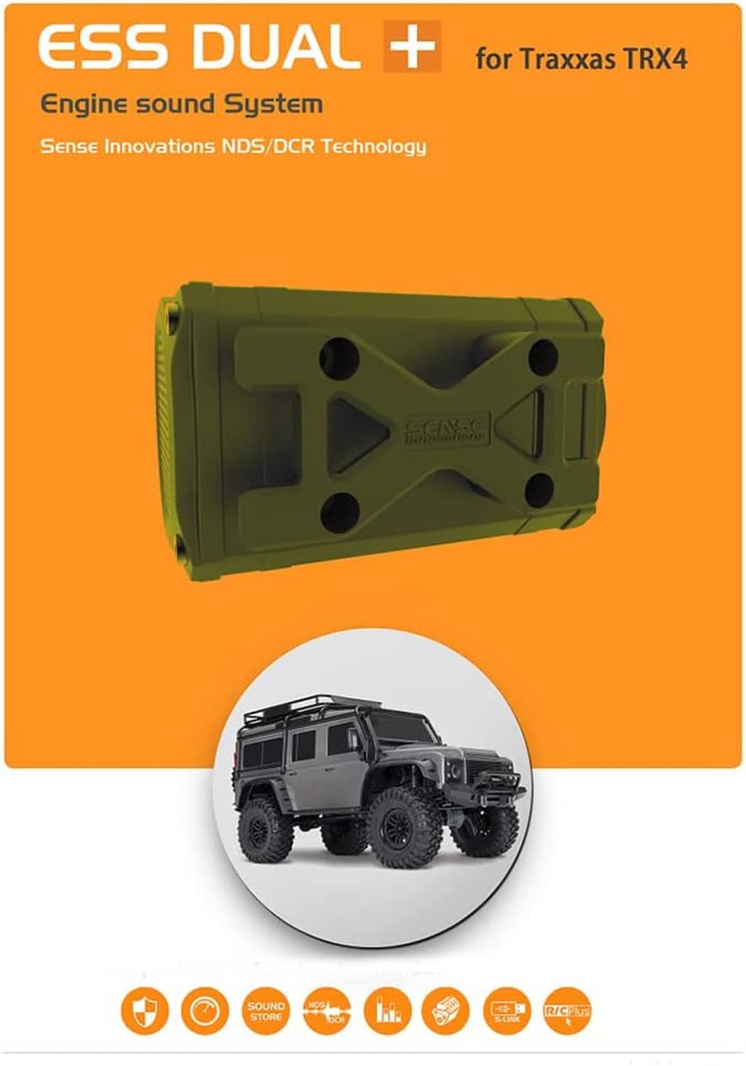 Olive green engine sound module pictured for Traxxas TRX4