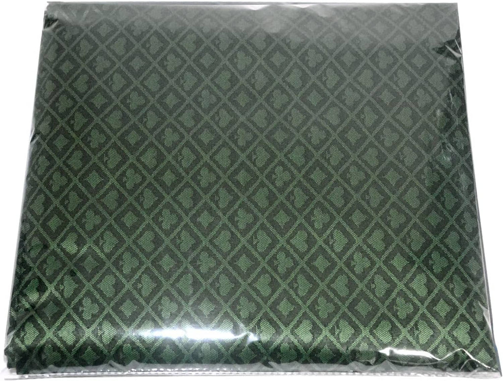 Sealed green poker table speed cloth with diamond grid pattern in plastic
