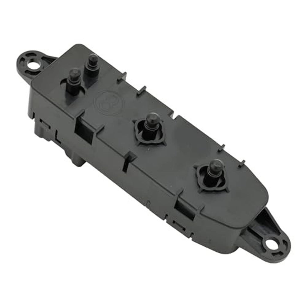 Power seat control switch angled view with three top knobs and two mounting holes