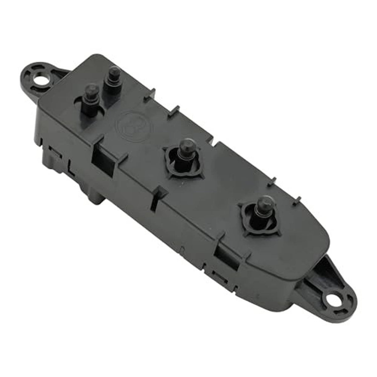 Power seat control switch angled view with three top knobs and two mounting holes