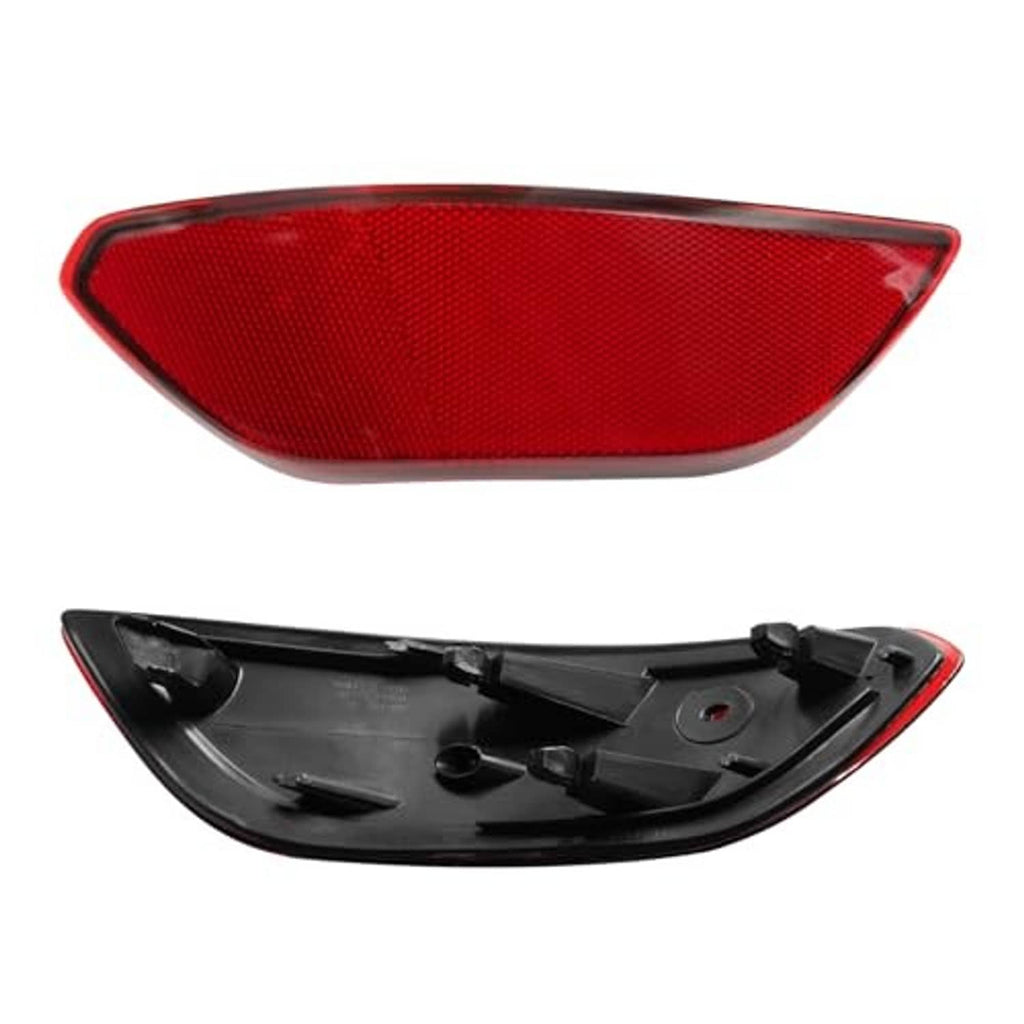 Pair of red rear bumper reflectors with black housings, replacement set