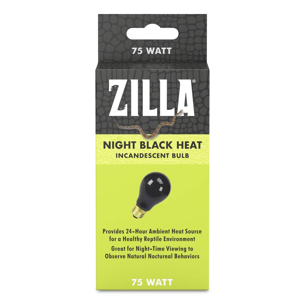 Zilla Night Black heat incandescent bulb, 75 watt package, black bulb icon