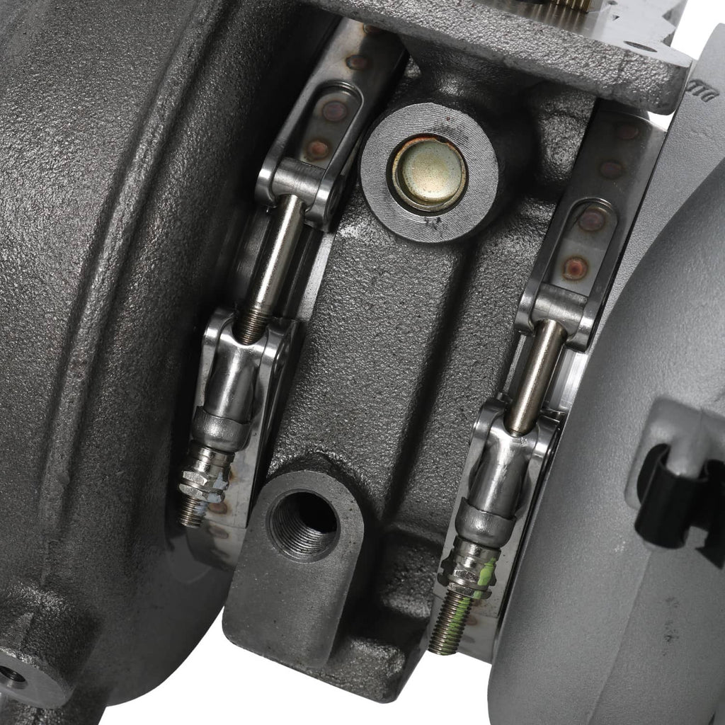 Turbocharger internal linkage and pivot pins inside the housing