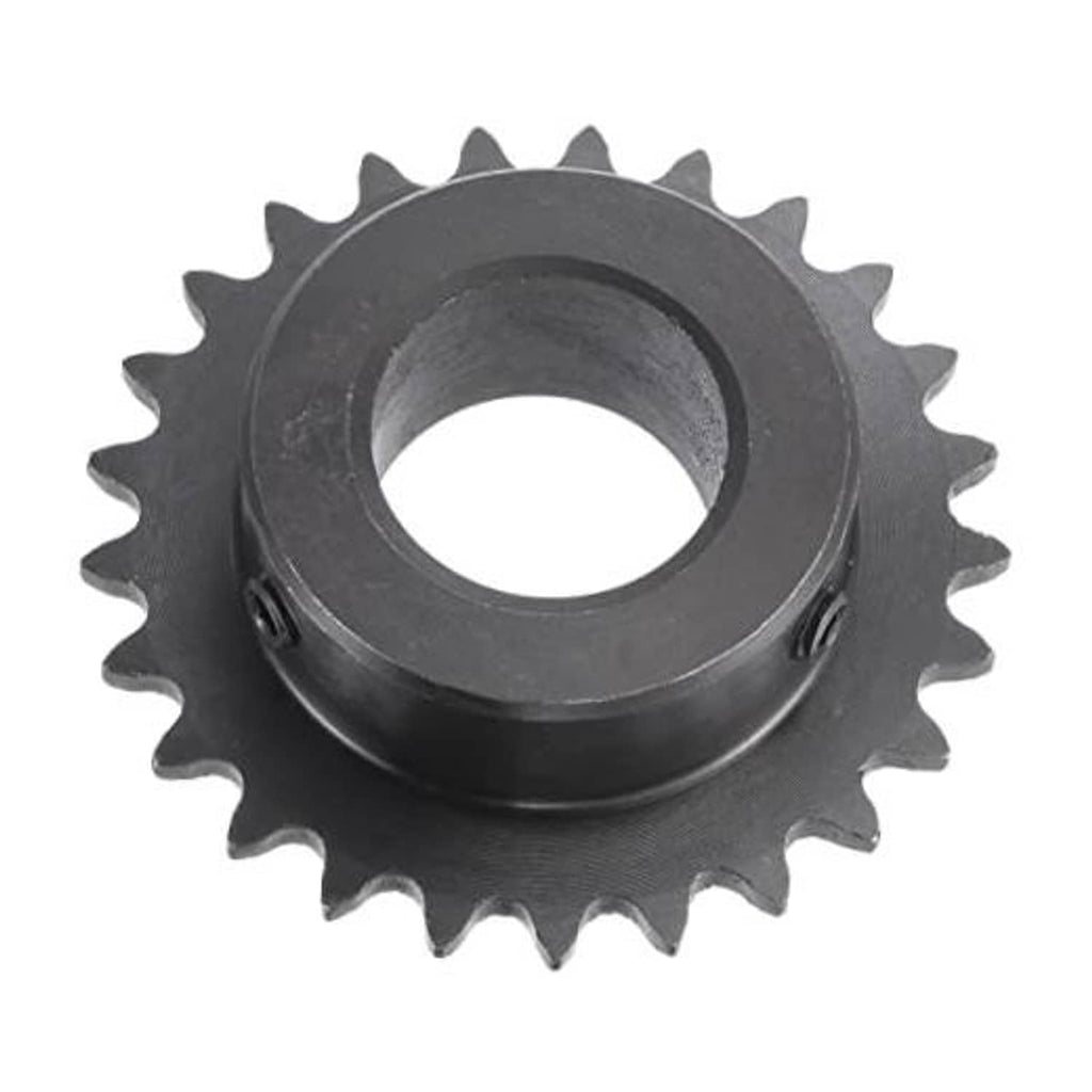 Black #25 roller chain sprocket, 25 teeth, 20mm bore, B type, single strand