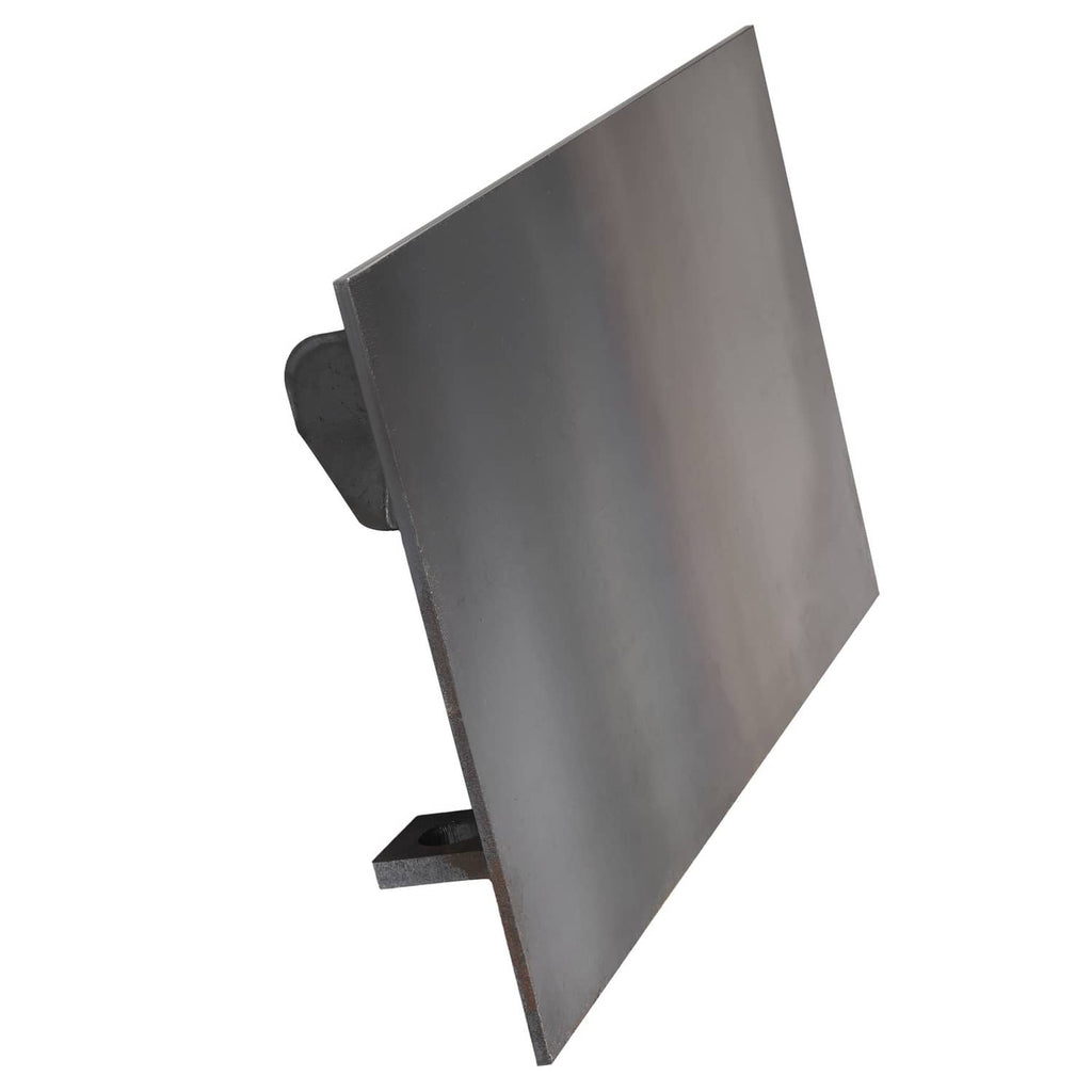 Steel mounting bracket plate with raised side tabs for screw-on attachment