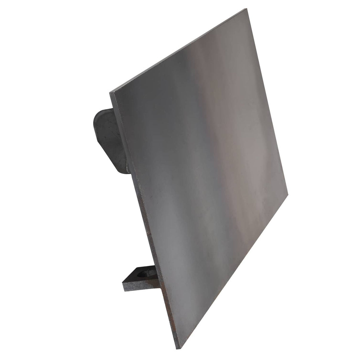 Steel mounting bracket plate with raised side tabs for screw-on attachment