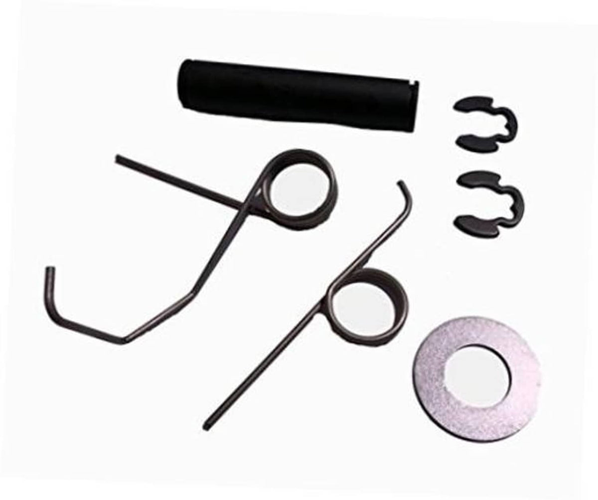 Latch shaft spring kit: black rods, coiled springs, wire clips, washers
