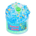 Blue turtle slime tub with green turtle charm on top and label graphic