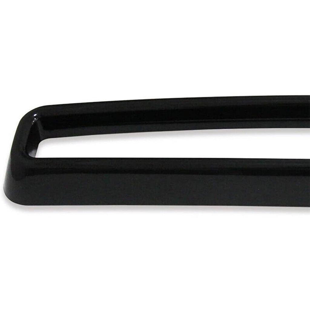 Black glossy front grille insert trim with rectangular open channel