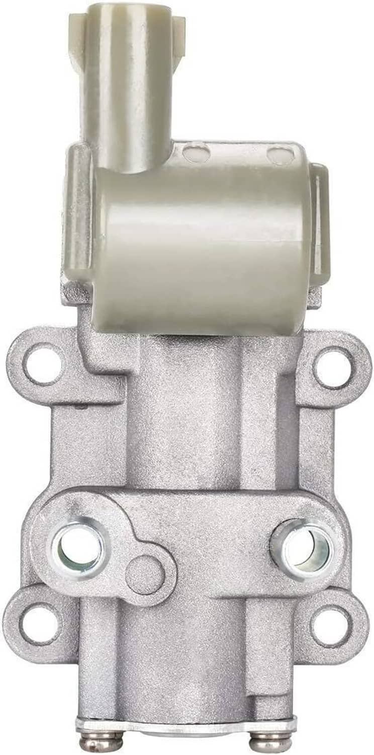 Idle air control valve front view with beige top housing and two mounting points