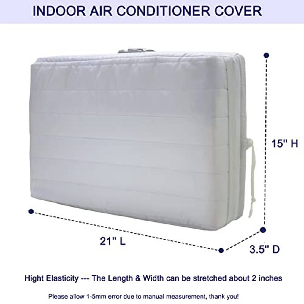 Padded window AC cover, white, designed to fit 21"L x 15"H x 3.5"D