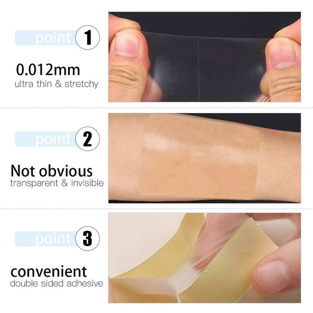 Ultra-thin transparent adhesive underarm sweat pad film, discreet skin-tone layer