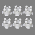6-piece set of white clutch pedal shaft bushings with cross-shaped locking arms