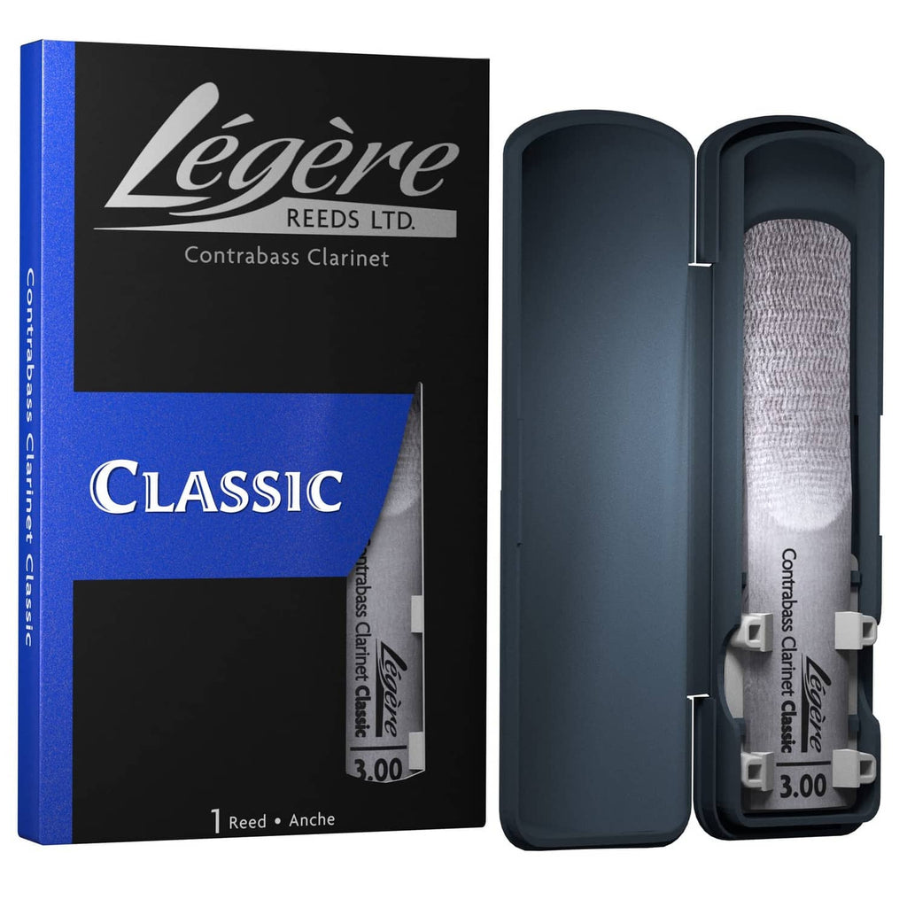 Legere synthetic contrabass clarinet reeds in box with reed case, dark sound 3.00