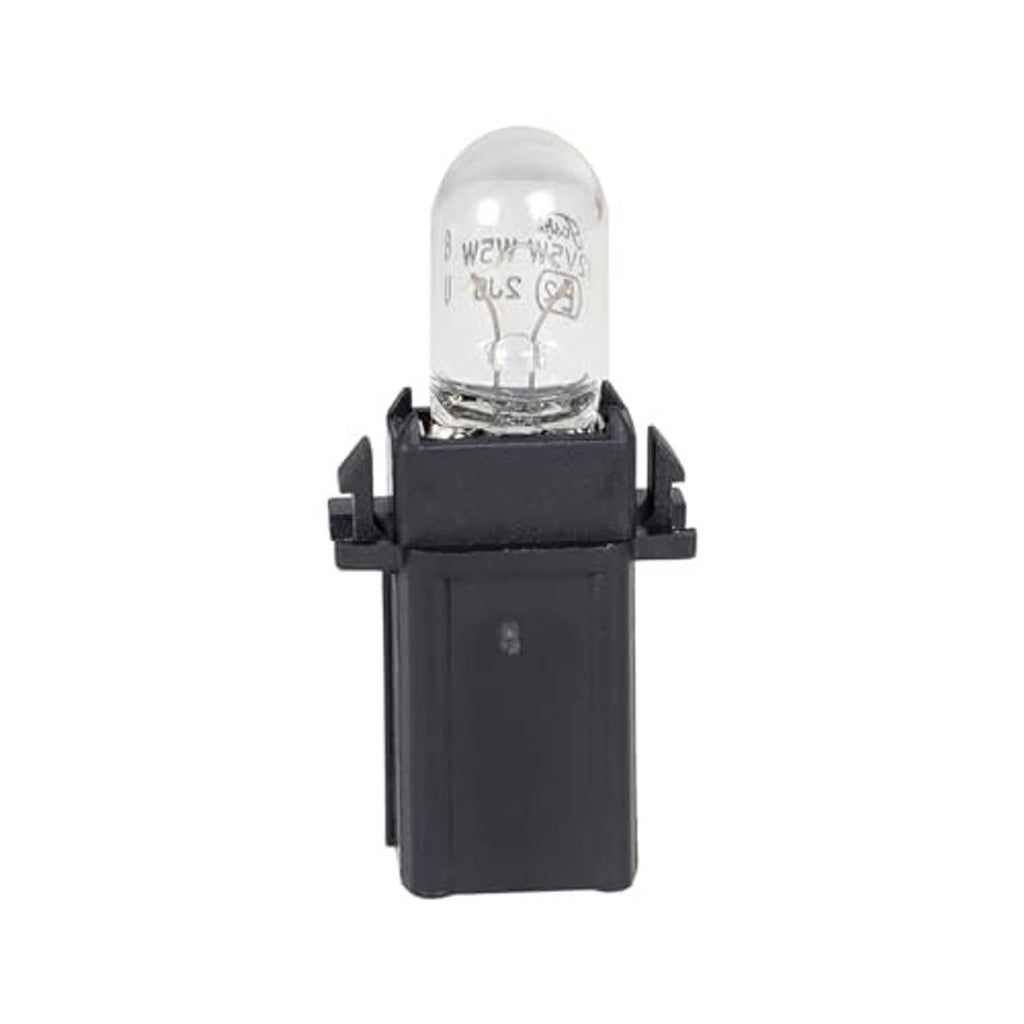 Single reflector light bulb socket with clear glass bulb on black base